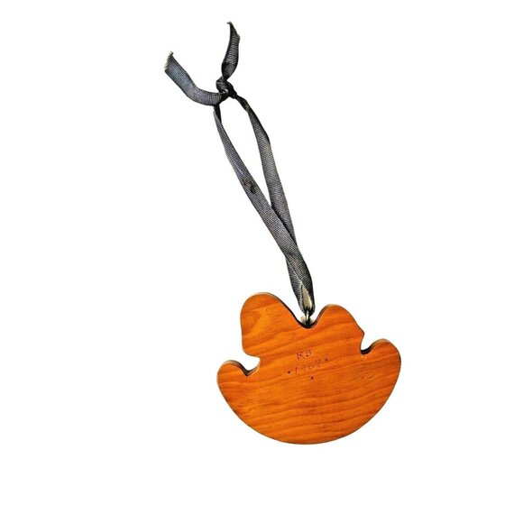 Handcrafted Wooden Rocking Horse Ornament With Ribbon Hanger - Picture 4 of 6